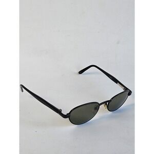 Vintage Bausch & Lomb W2881 OQBM Black Oval Sunglasses Green Lenses